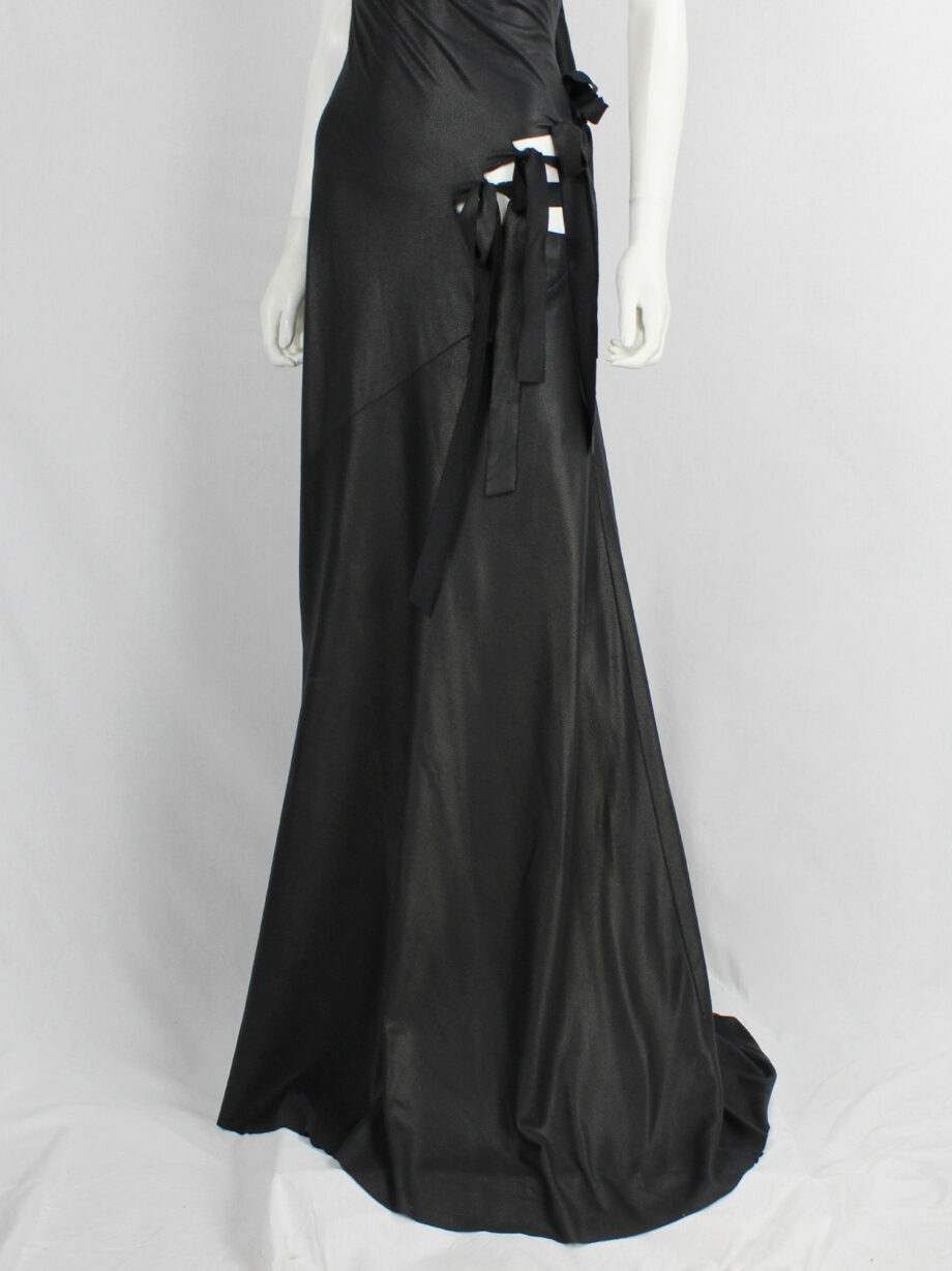 a f Vandevorst black slashed maxi dress with long ribbons fall 2007 (22)