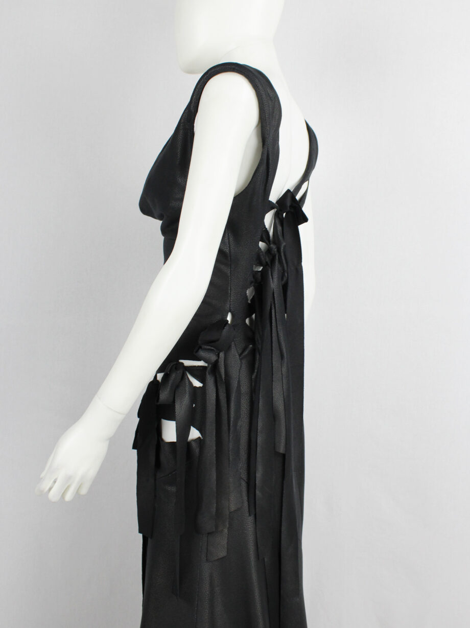 a f Vandevorst black slashed maxi dress with long ribbons fall 2007 (24)