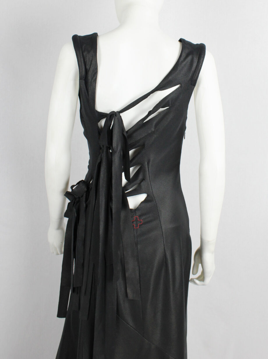 a f Vandevorst black slashed maxi dress with long ribbons fall 2007 (30)