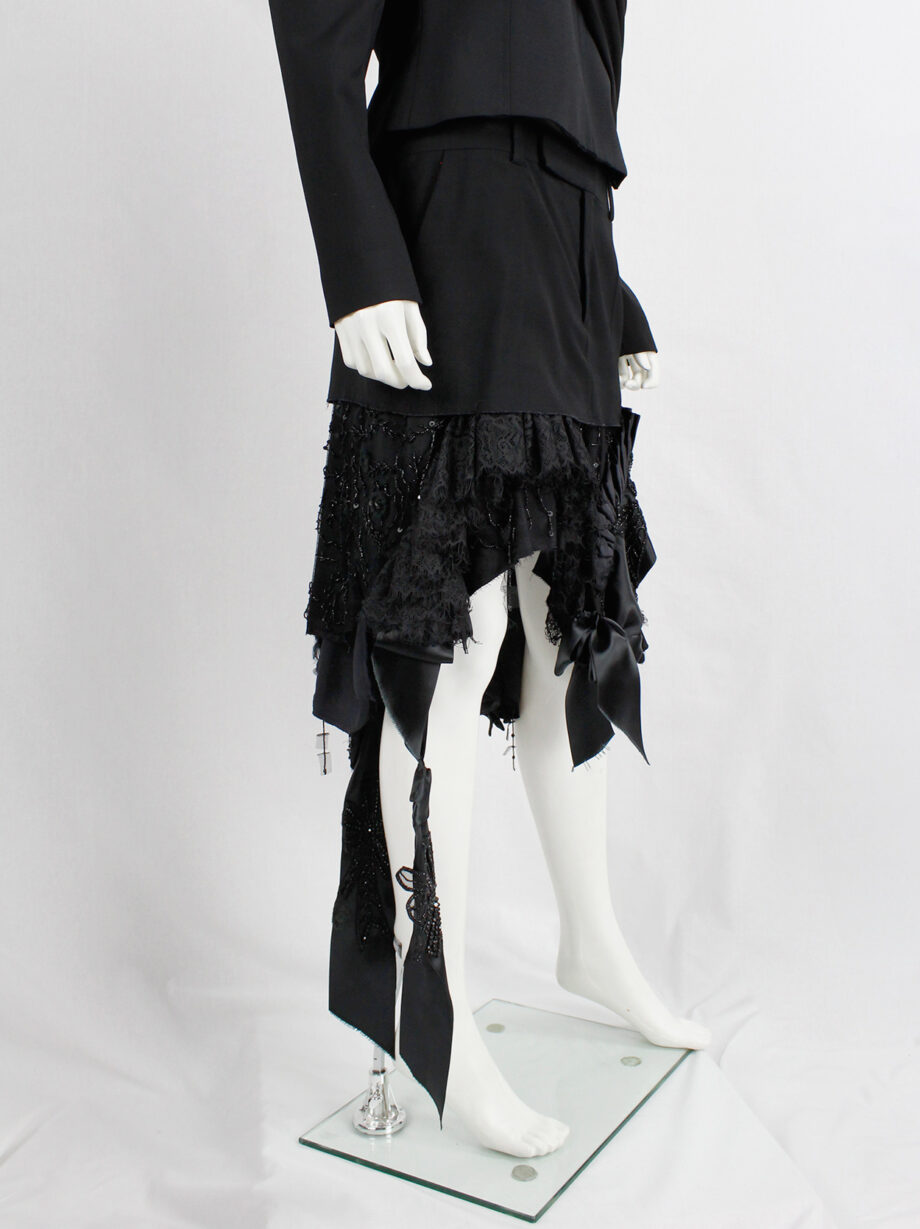 af Vandevorst black skirt made of deconstructed trousers and a wedding dress spring 2017 (21)