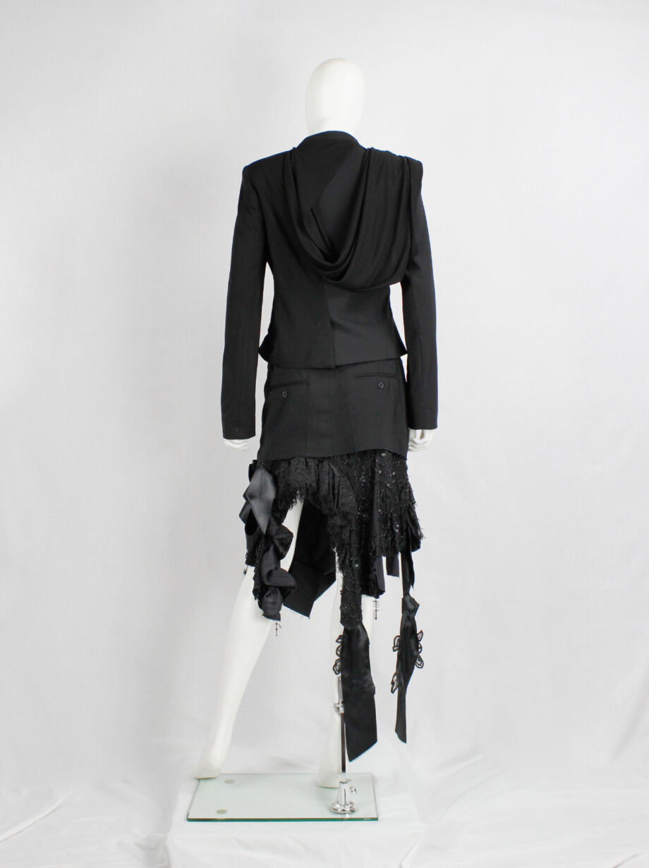 af Vandevorst black skirt made of deconstructed trousers and a wedding dress spring 2017 (25)