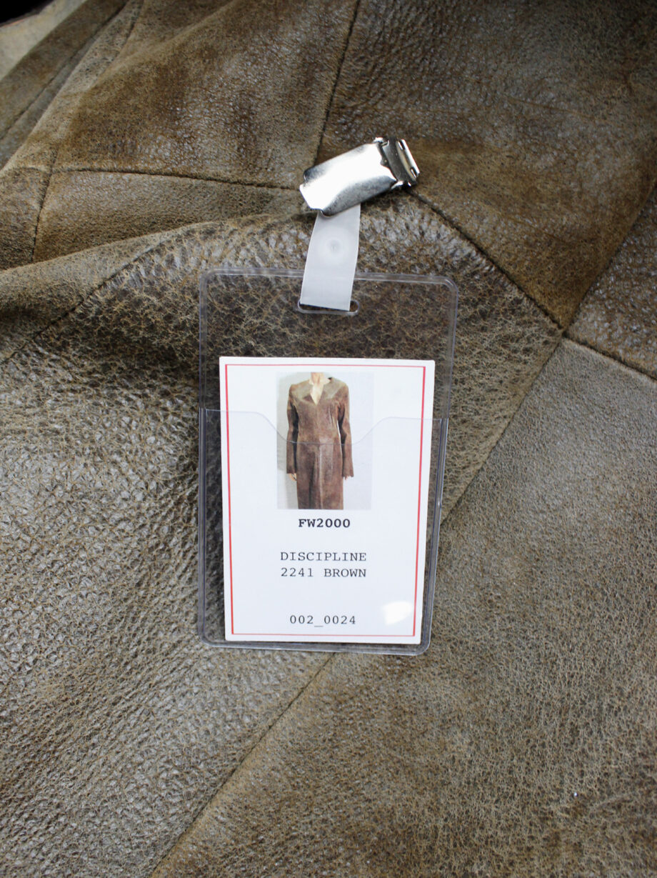af Vandevorst brown leather panelled maxi dress with back slit fall 2000 (5)
