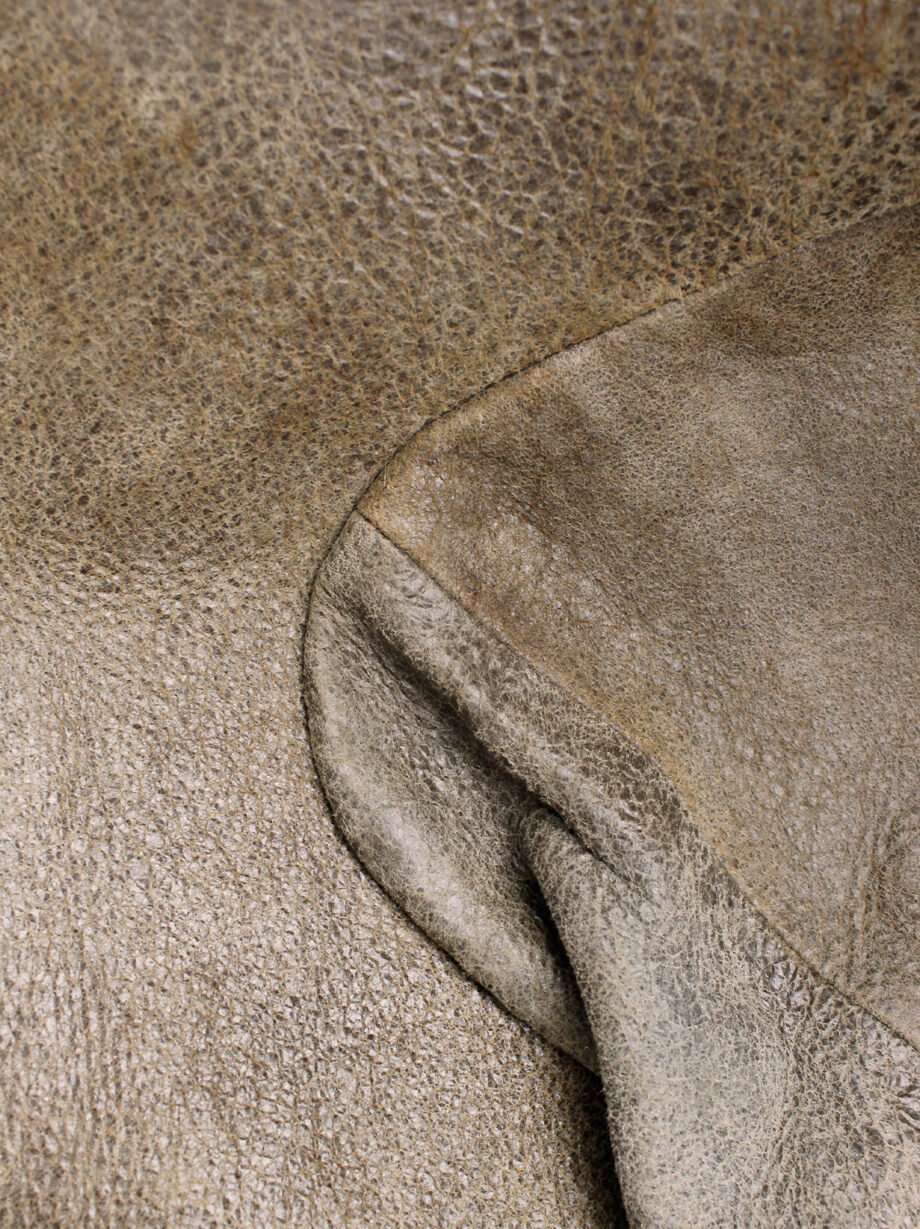 af Vandevorst brown leather panelled maxi dress with back slit fall 2000 (6)