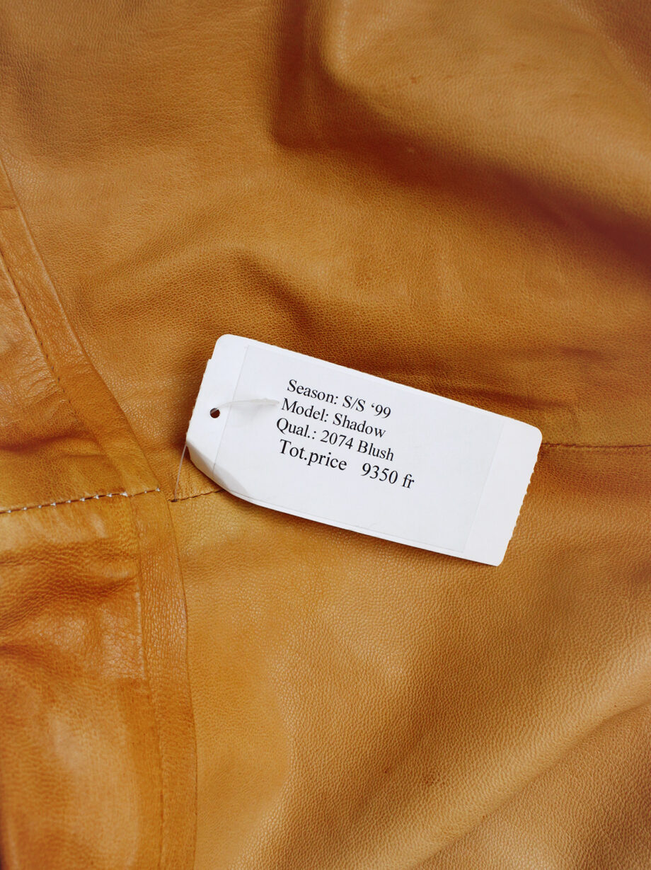 af Vandevorst cognac leather nurses skirt with folded waist spring 1999 (4)