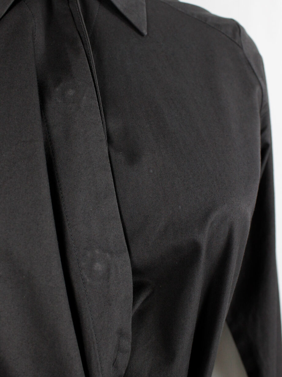 af Vandevorst dark grey asymmetric shirt dress with open sleeves fall 2000 (12)