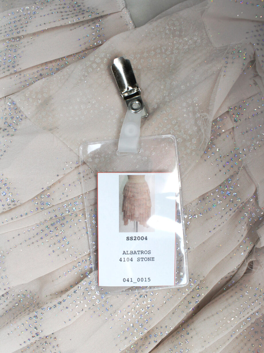 vintage Vandevorst pink glitter skirt with multiple layered pleated panels spring 2004 (5)