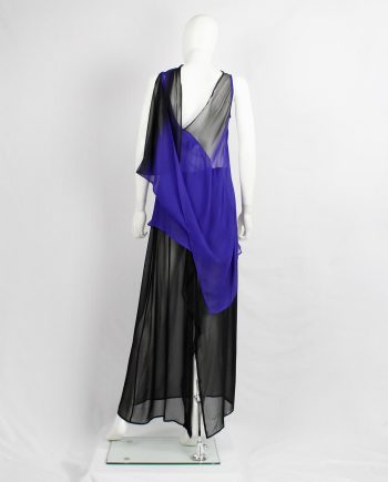 Ann Demeulemeester blue and black ombre sheer top with back drape — fall 2012