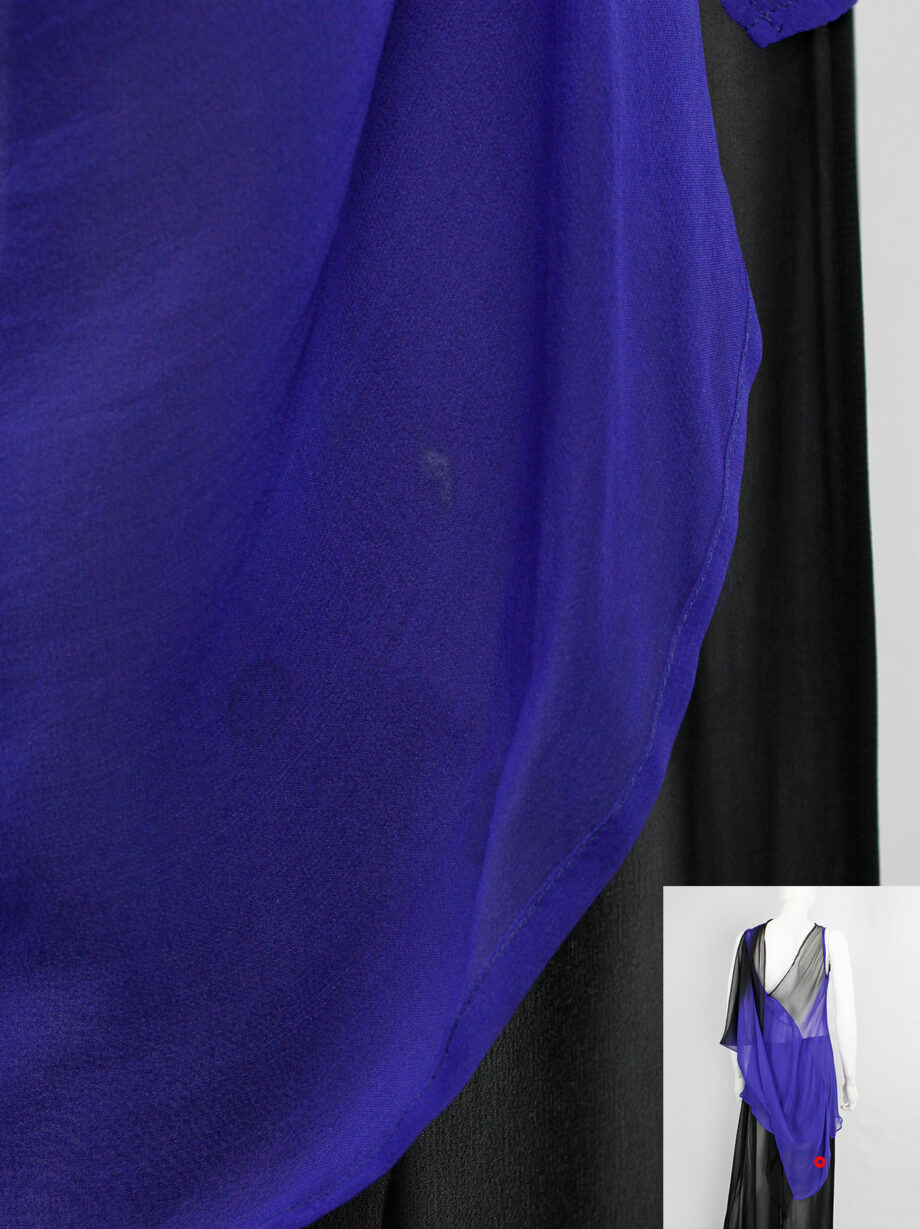 Ann Demeulemeester blue and black ombre sheer top with back drape fall 2012 (25)