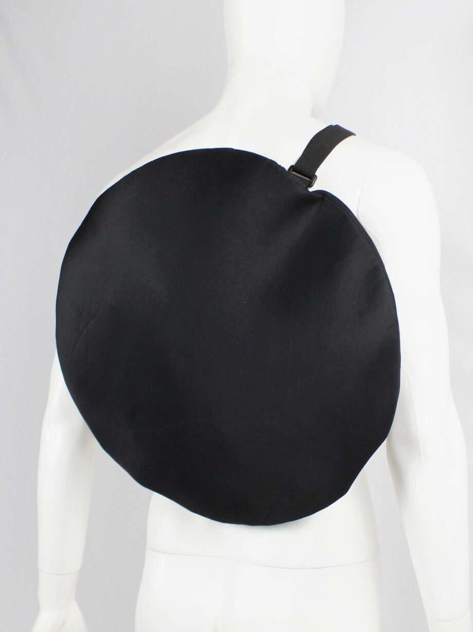 Caban de Zucca by Issey black oversized circular backpack or handbag (9)