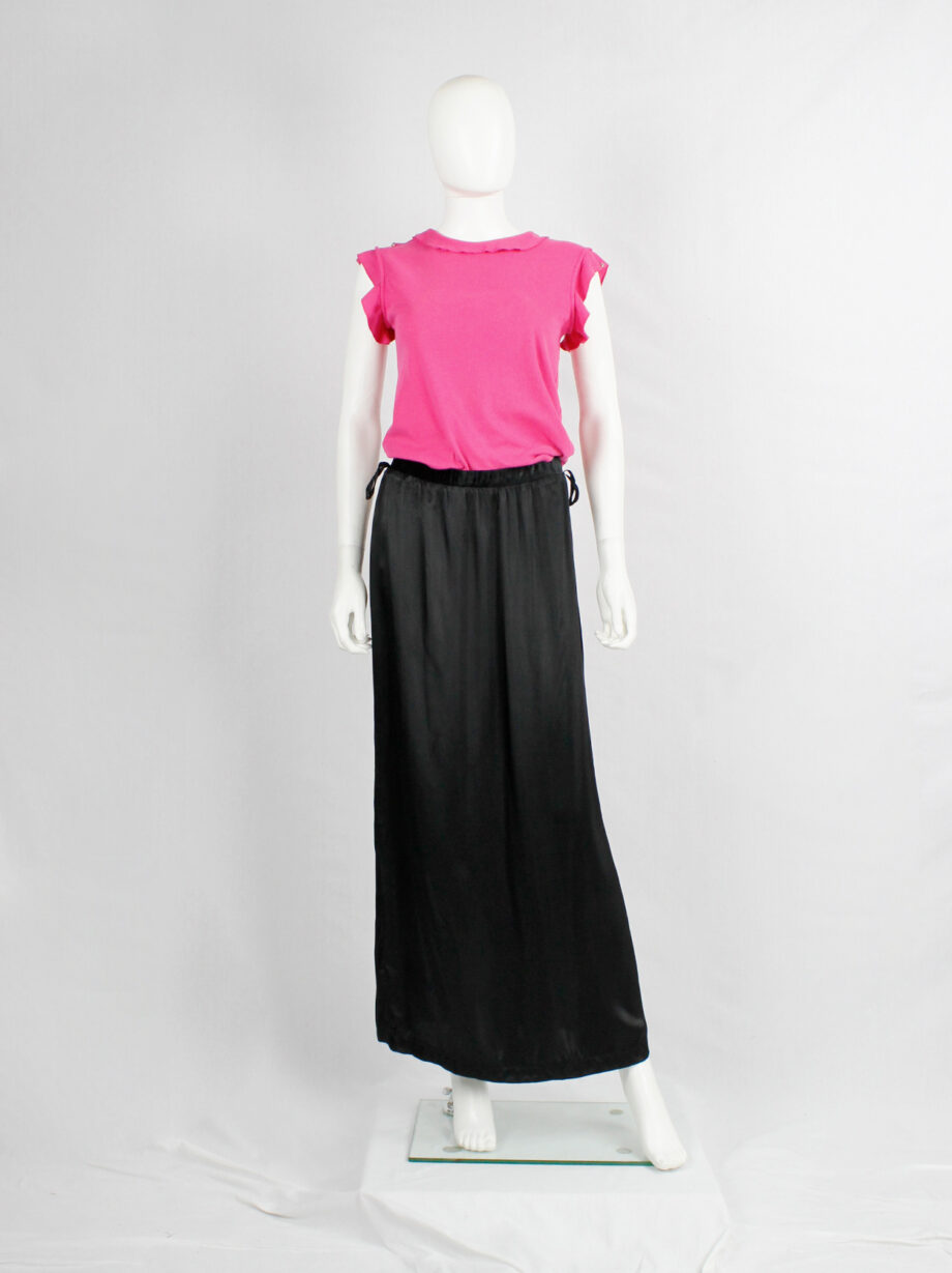 Maison Martin Margiela 6 black maxi skirt with slit and outer hanger loops spring 1999 (11)