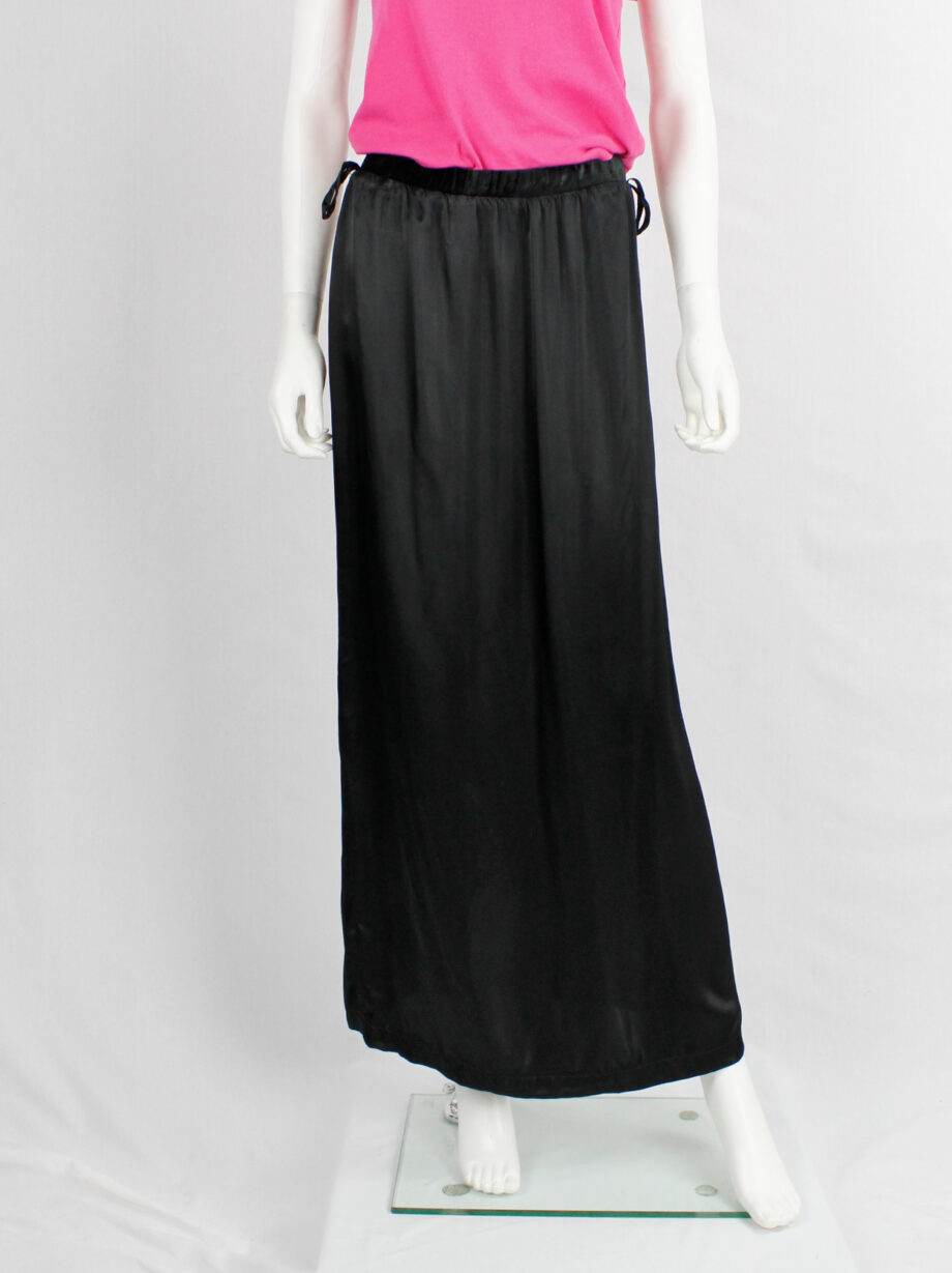 Maison Martin Margiela 6 black maxi skirt with slit and outer hanger loops spring 1999 (6)