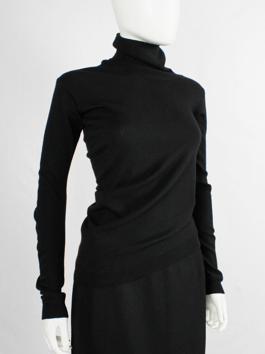 Maison Martin Margiela black turtleneck jumper with curved bodice and sleeves fall 2005 (3)