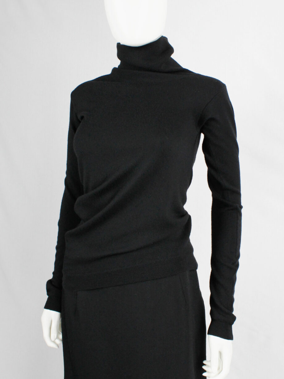 Maison Martin Margiela black turtleneck jumper with curved bodice and sleeves fall 2005 (4)