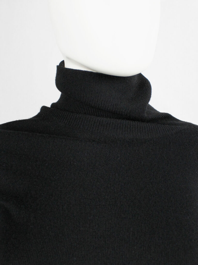 Maison Martin Margiela black turtleneck jumper with curved bodice and ...