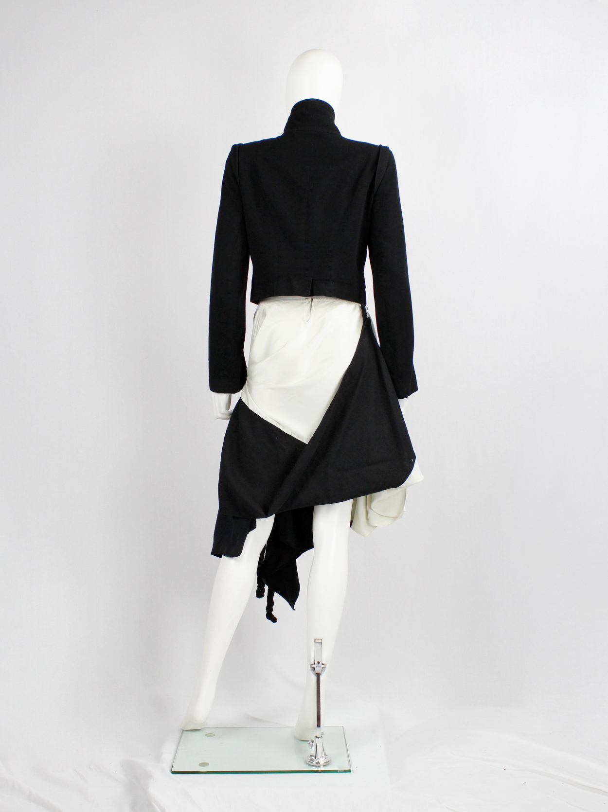 Ann Demeulemeester navy and white gathered skirt with braids — fall ...