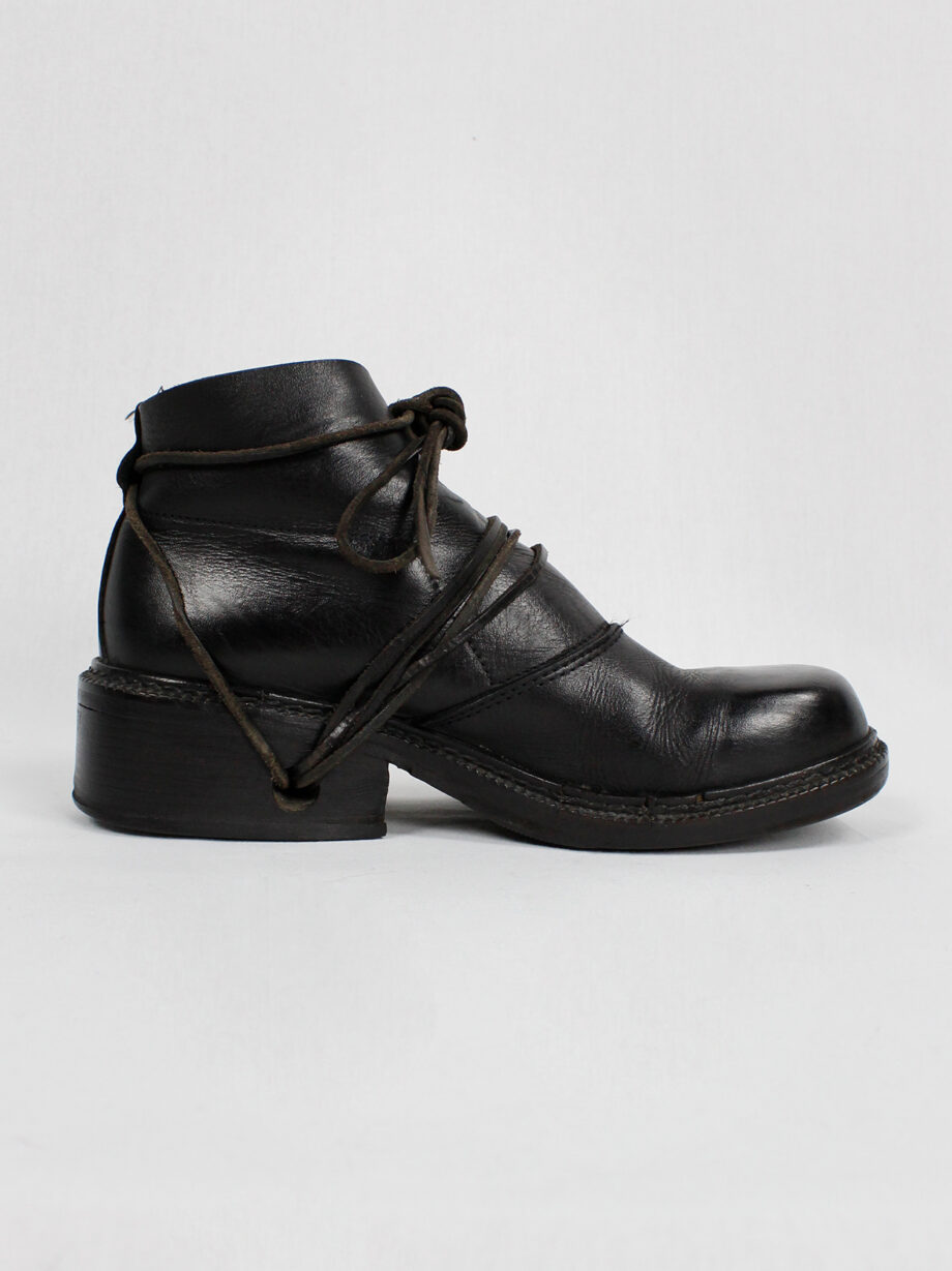 Dirk Bikkembergs black boots with flap and laces through the heel fall 1994 (3)