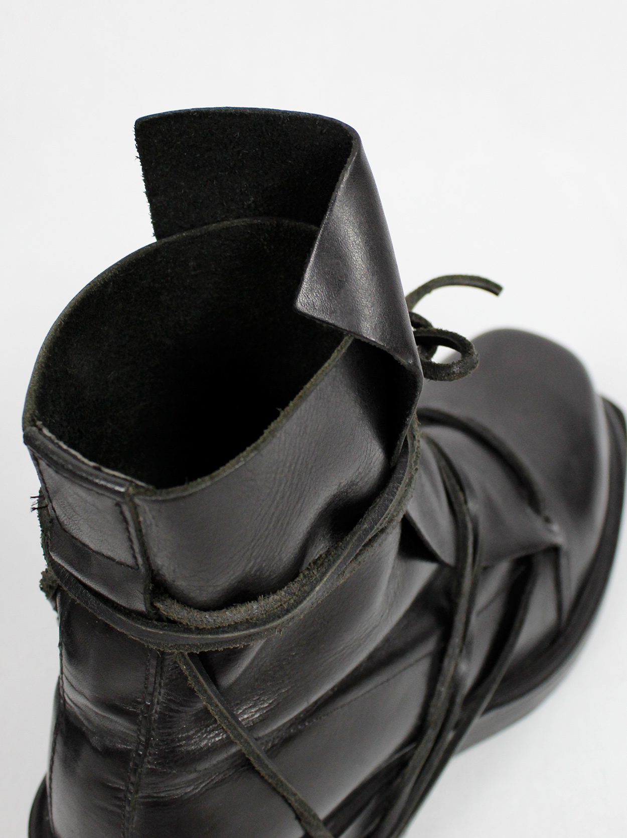 Dirk Bikkembergs black high mountaineering boots with laces through the ...