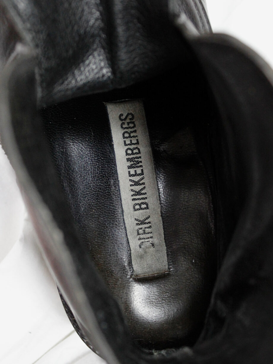 Dirk Bikkembergs black tall boots wrapped with laces through the soles 90s (18)