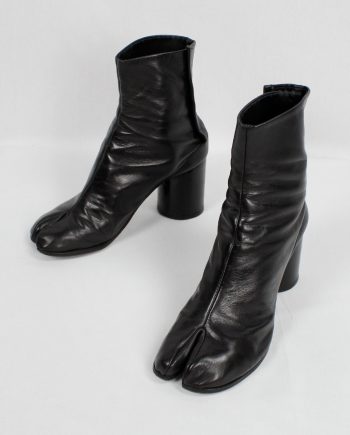 Maison Martin Margiela black tabi boots with cylinder heel (41) — 1990's