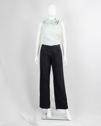 Maison Martin Margiela blue trousers with white stitched darts — spring 2002