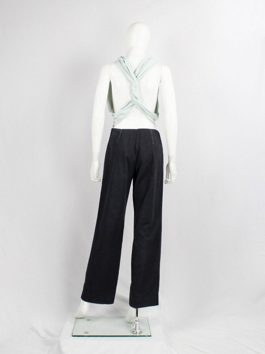 Maison Martin Margiela blue trousers with white stitched darts spring 2002 (14)