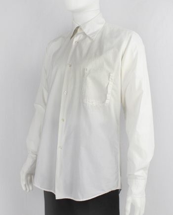 Maison Martin Margiela white shirt with torn out breastpocket