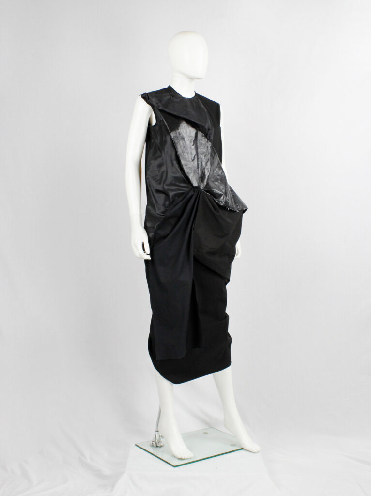 Rick Owens DRKSHDW black three-dimensional panelled dress with sash - V ...