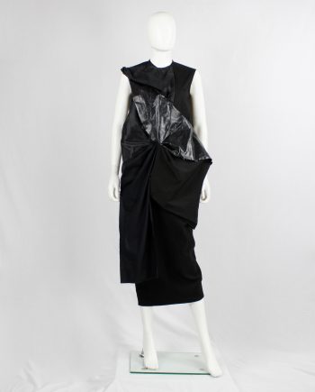 Rick Owens DRKSHDW black three-dimensional panelled dress with sash
