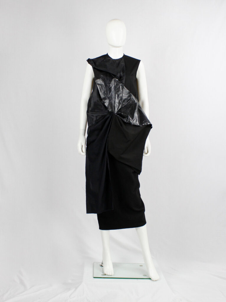 Rick Owens DRKSHDW black three-dimensional panelled dress with sash - V ...