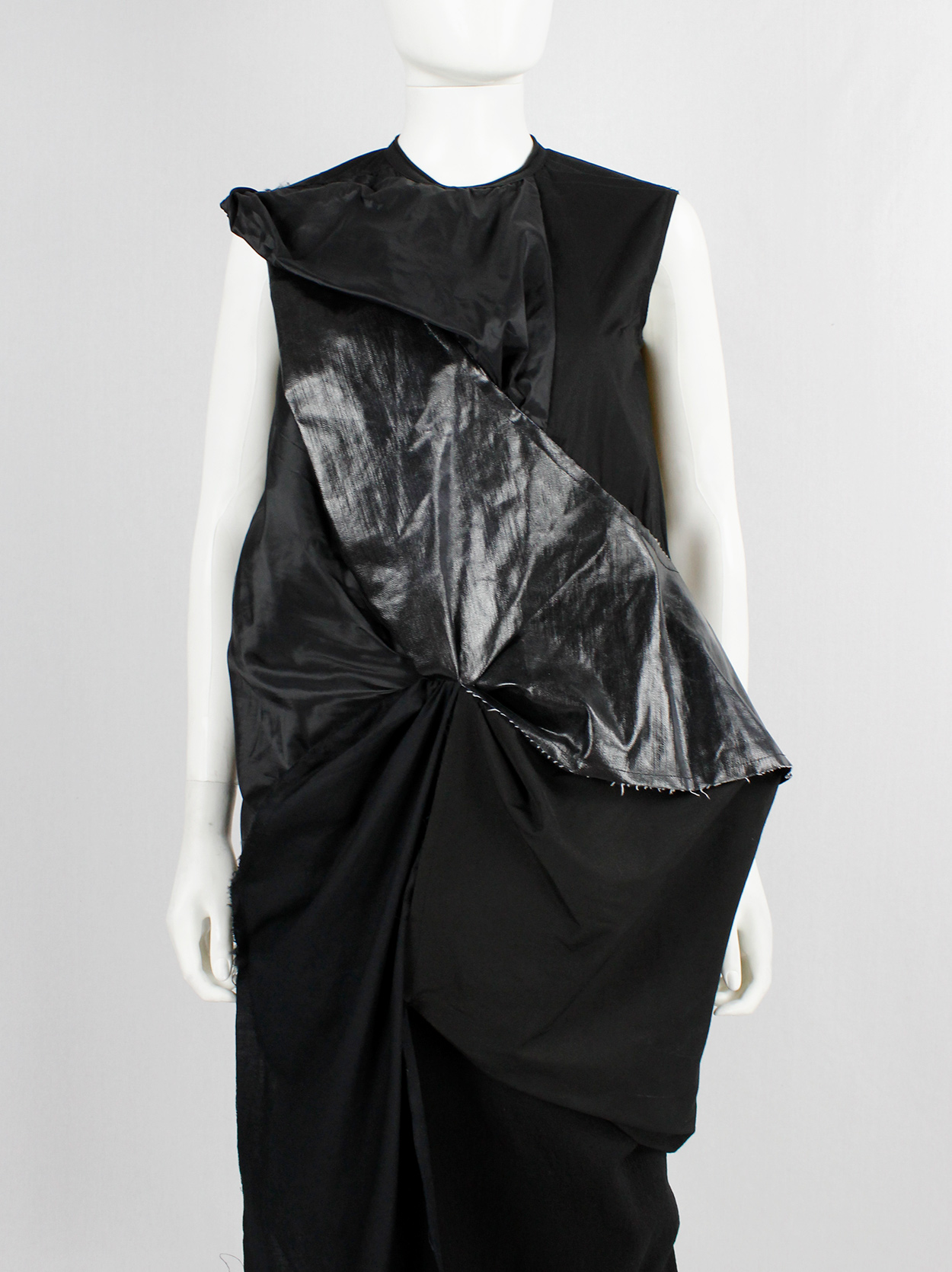 Rick Owens DRKSHDW black three-dimensional panelled dress with sash - V ...