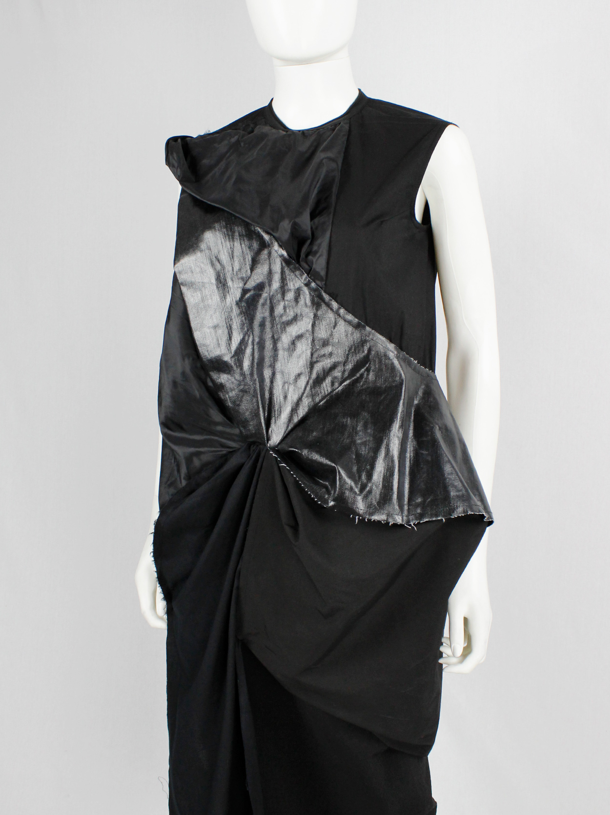 Rick Owens DRKSHDW black three-dimensional panelled dress with sash - V ...