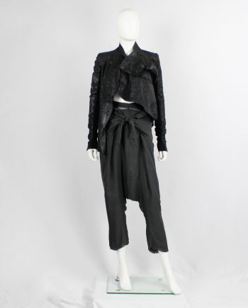 vintage Rick Owens ANTHEM khaki drop crotch trousers with front ties spring 2011