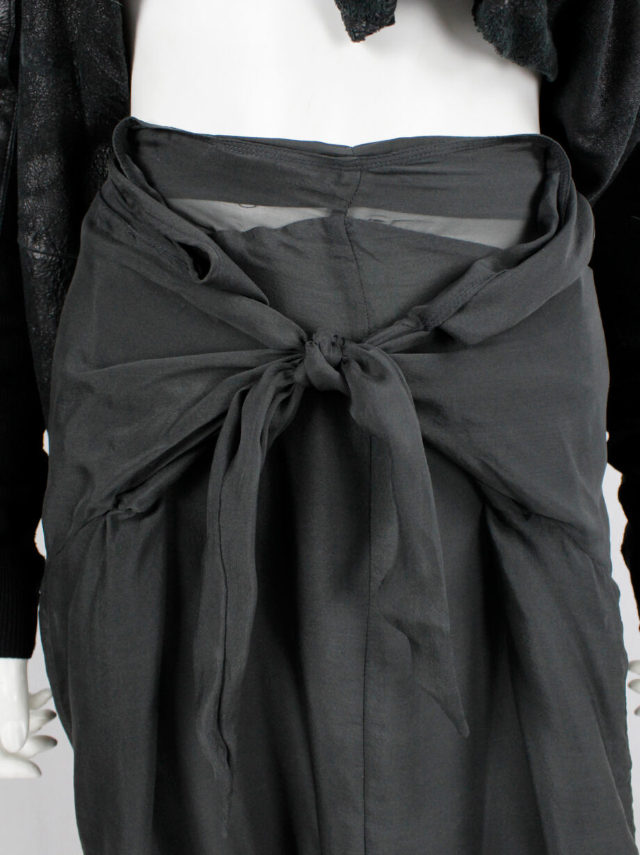vintage Rick Owens ANTHEM khaki drop crotch trousers with front ties spring 2011 (4)