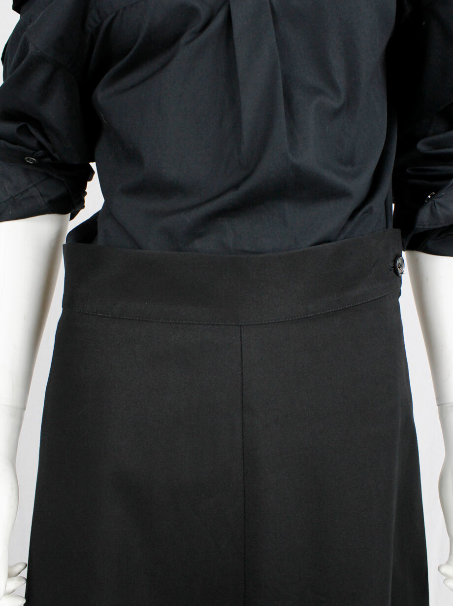 vintage Yohji Yamamoto black structured A-line maxi skirt (10)