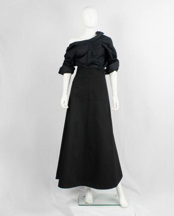 vintage Yohji Yamamoto black structured A-line maxi skirt