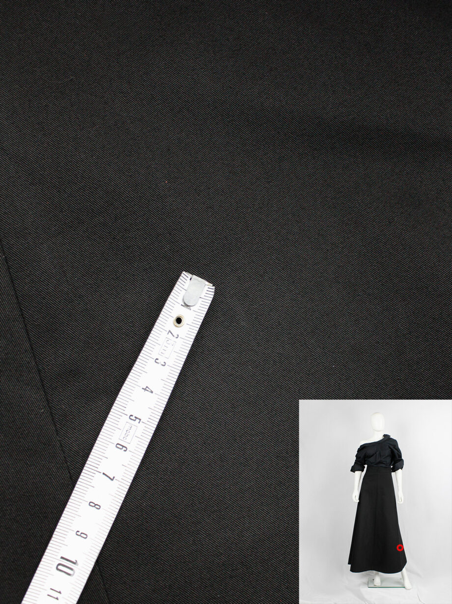 vintage Yohji Yamamoto black structured A-line maxi skirt (6)