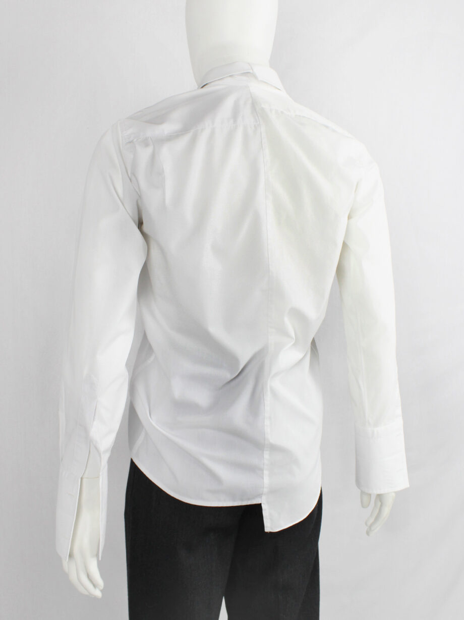 vintage Maison Martin Margiela artisanal white shirt made of two different shirts fused together spring 2003 (10)