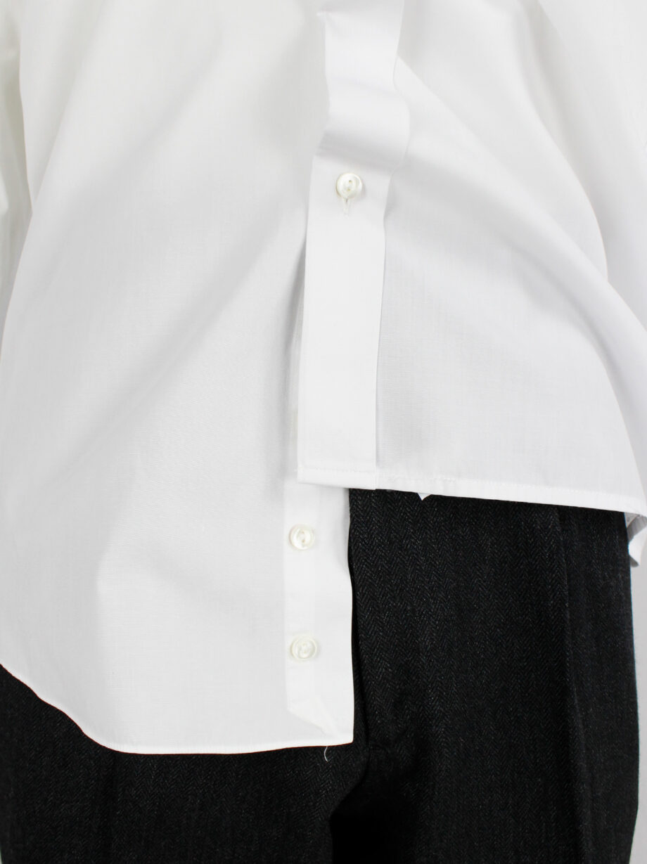 vintage Maison Martin Margiela artisanal white shirt made of two different shirts fused together spring 2003 (22)