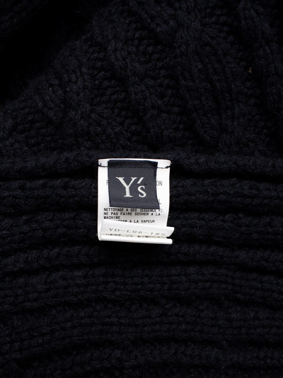 vintage Yohji Yamamoto black knit poncho scarf with oversized turtleneck collar (10)