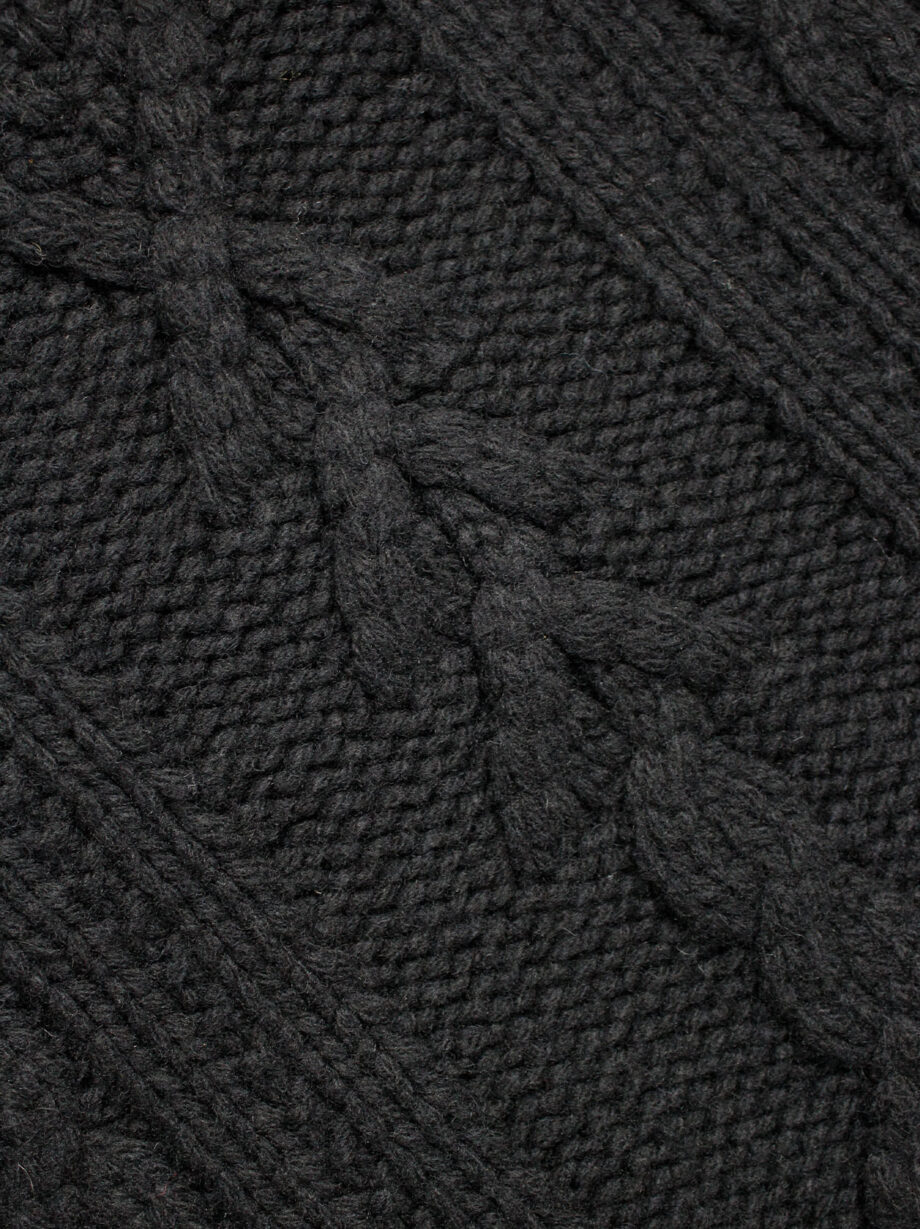 vintage Yohji Yamamoto black knit poncho scarf with oversized turtleneck collar (8)