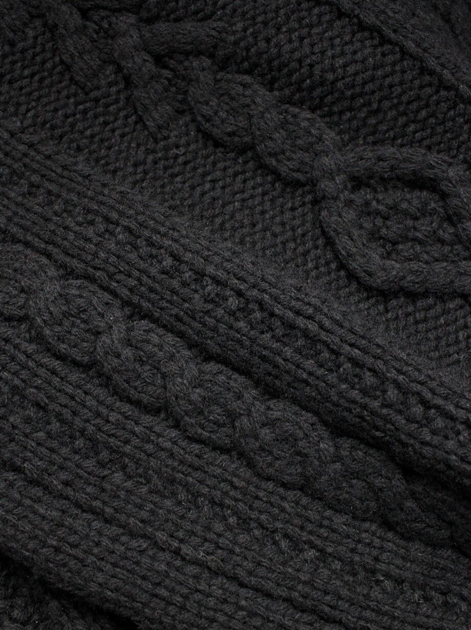 vintage Yohji Yamamoto black knit poncho scarf with oversized turtleneck collar (9)
