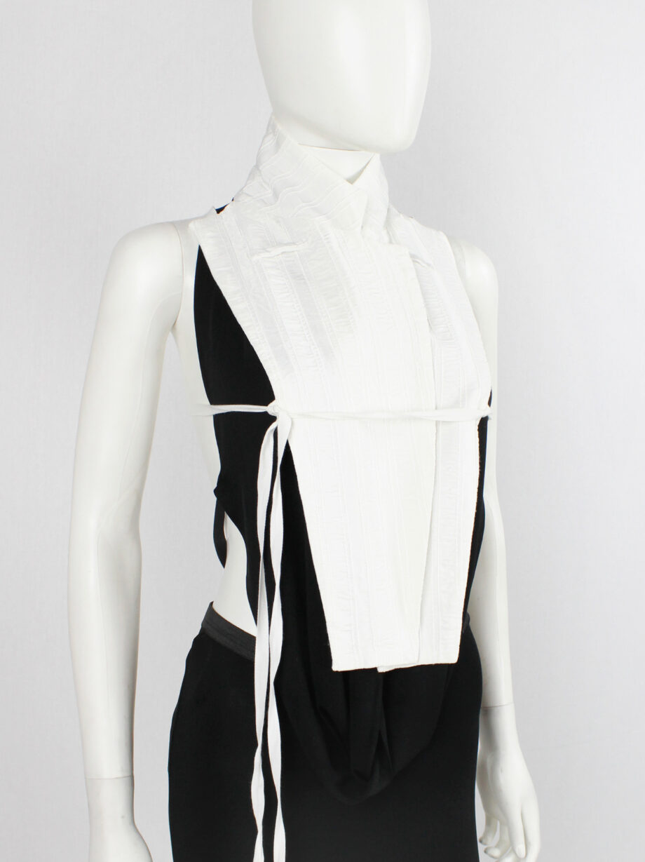 Ann Demeulemeester white waistcoat or bib with open laced back spring 2003 (3)
