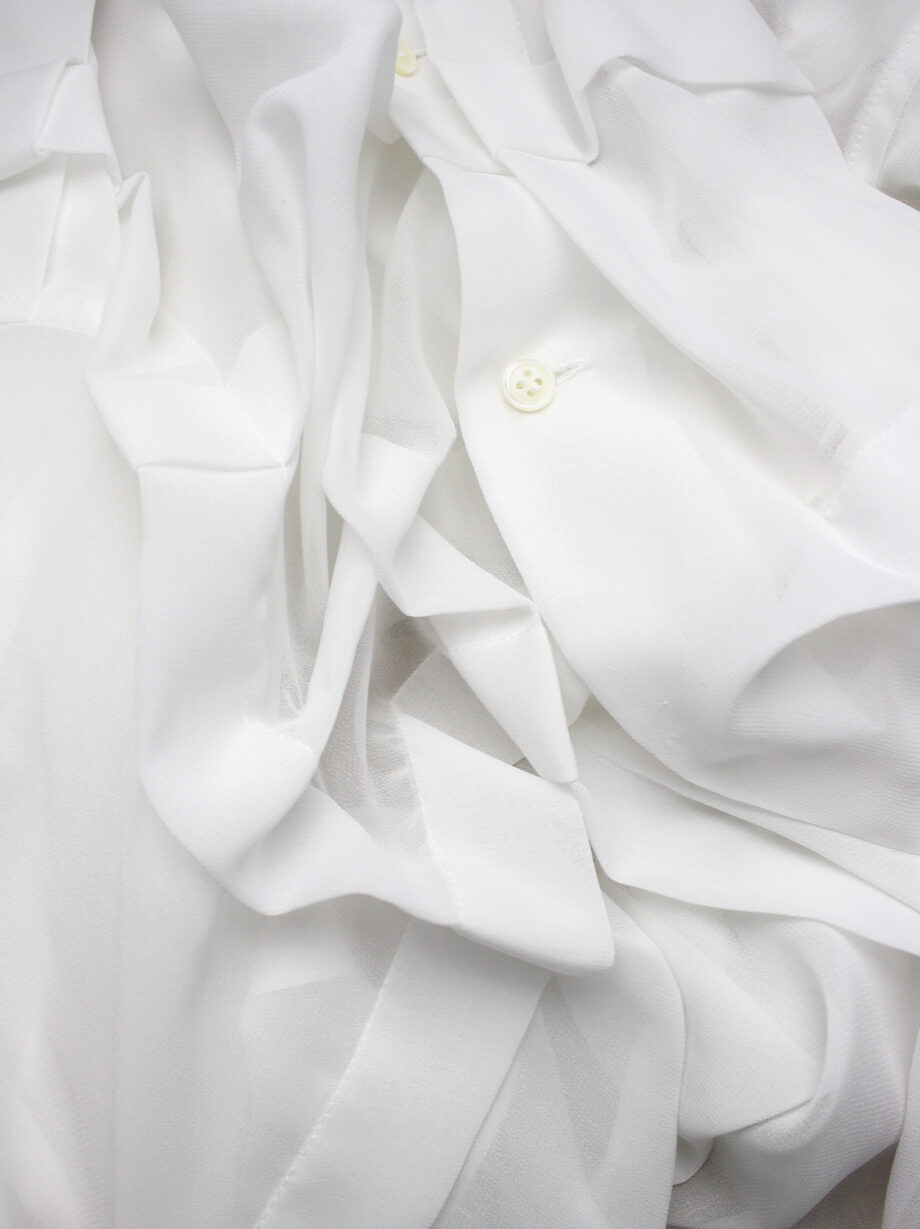 Comme des Garcons Comme white shirt with deformed ribbons spring 2015 (6)