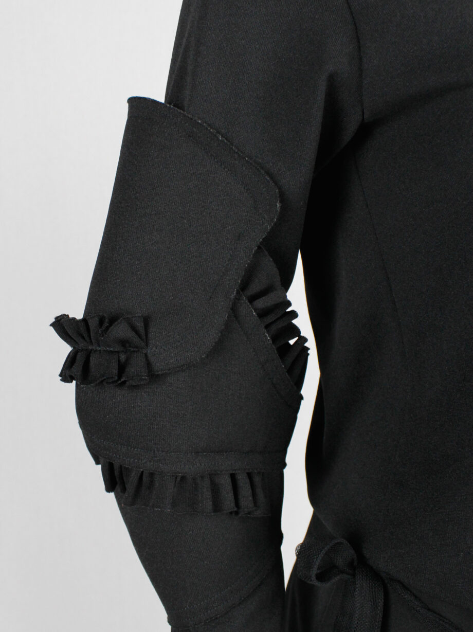 Comme des Garcons black jumper with three-dimensional armor sleeves fall 2016 (6)