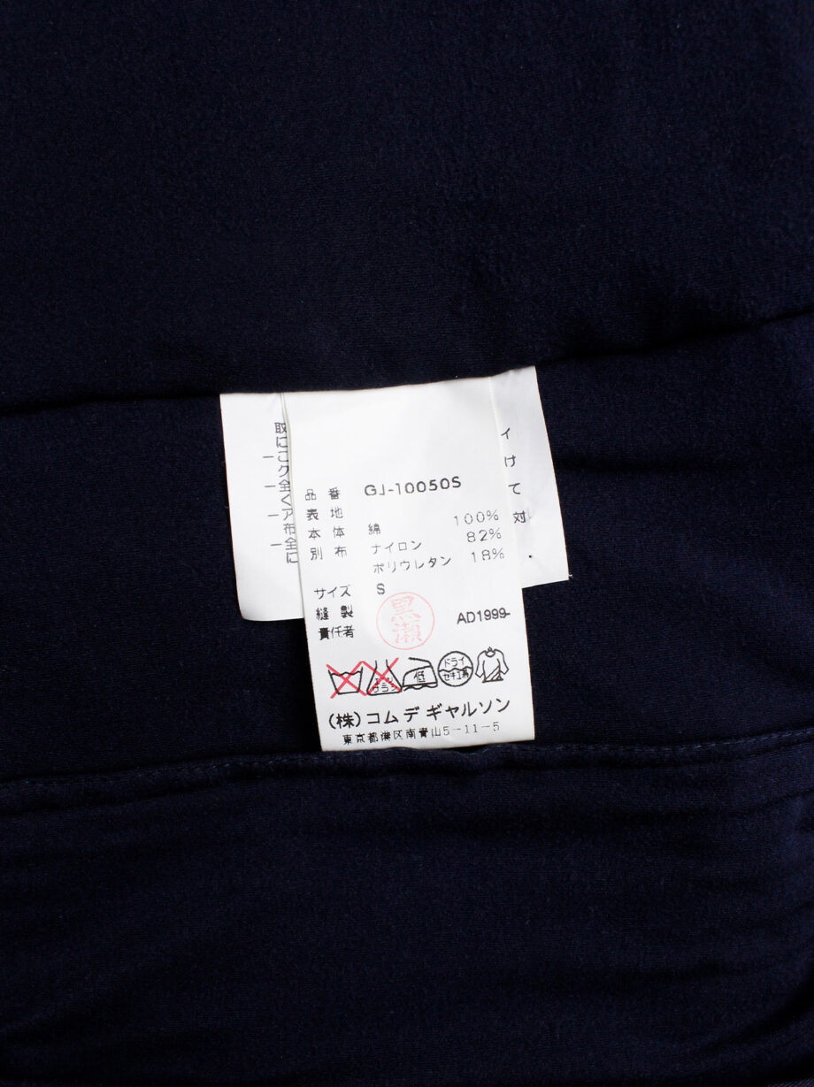 Comme des Garcons dark blue crushed blazer with outwards seams AD 1995 (10)