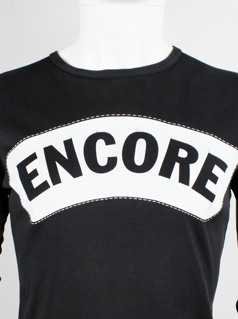 Xavier Delcour black jumper with white Encore patch printed across the chest fall 2003 (7)