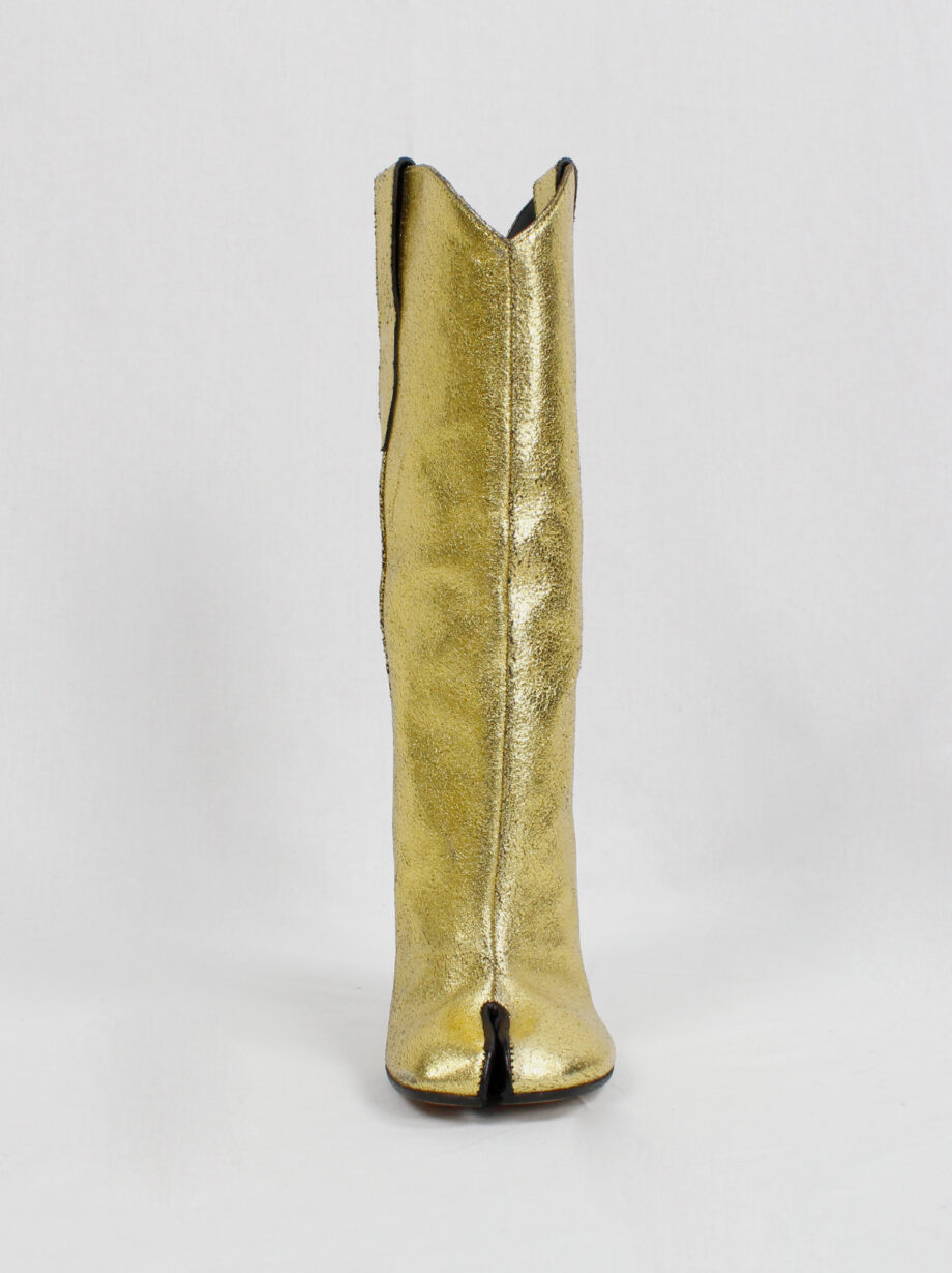 vintage Maison Margiela gold cowboy boots with tabi toes and stiletto heel 35 (6)