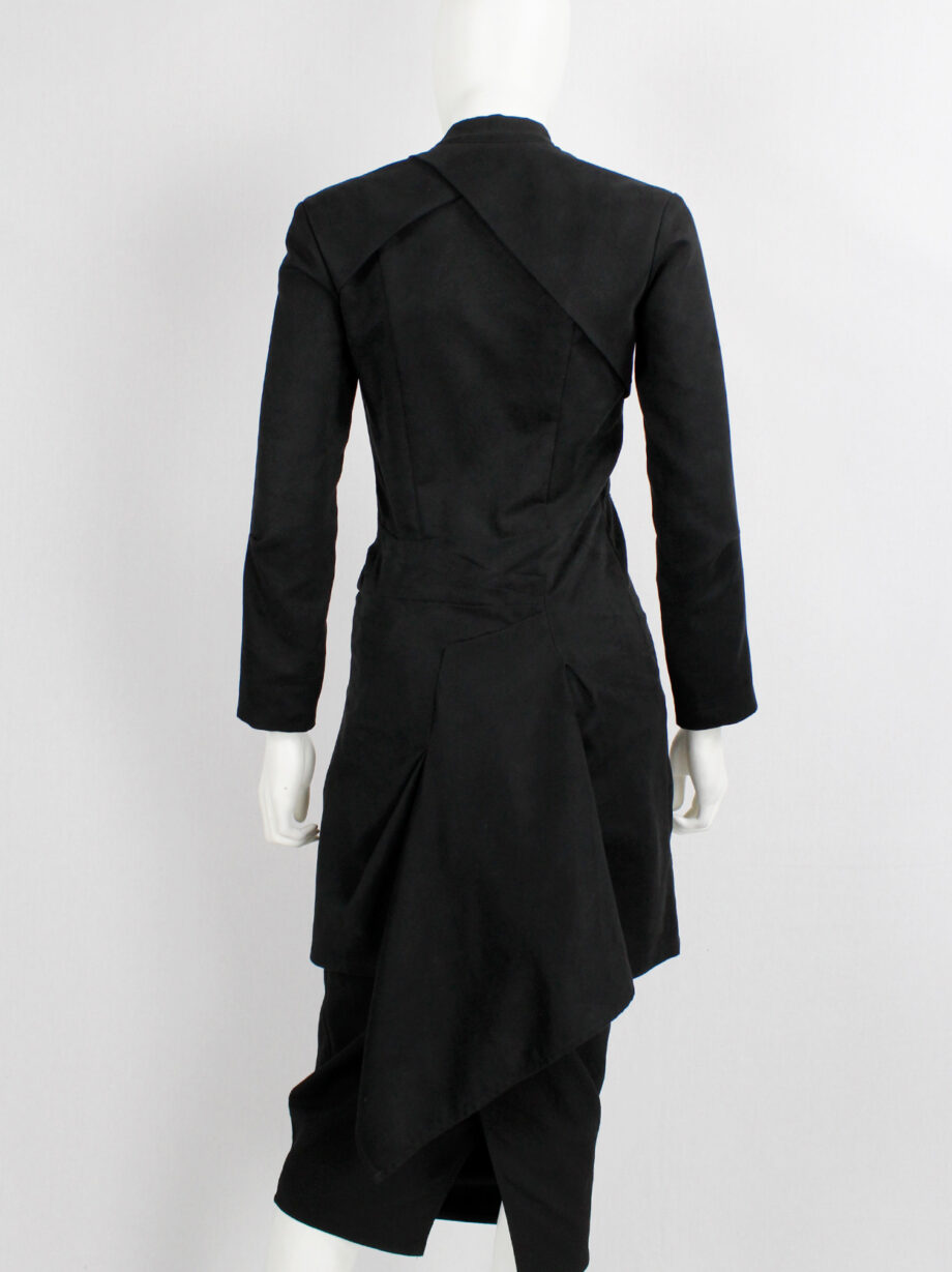 vintage af. Vandevorst black long military coat with silver cross buttons fall 2011 (18)