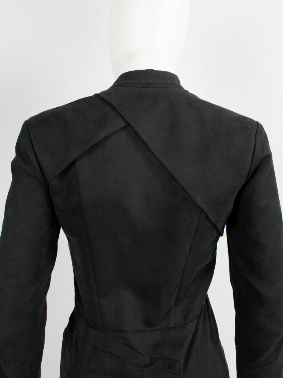 vintage af. Vandevorst black long military coat with silver cross buttons fall 2011 (21)