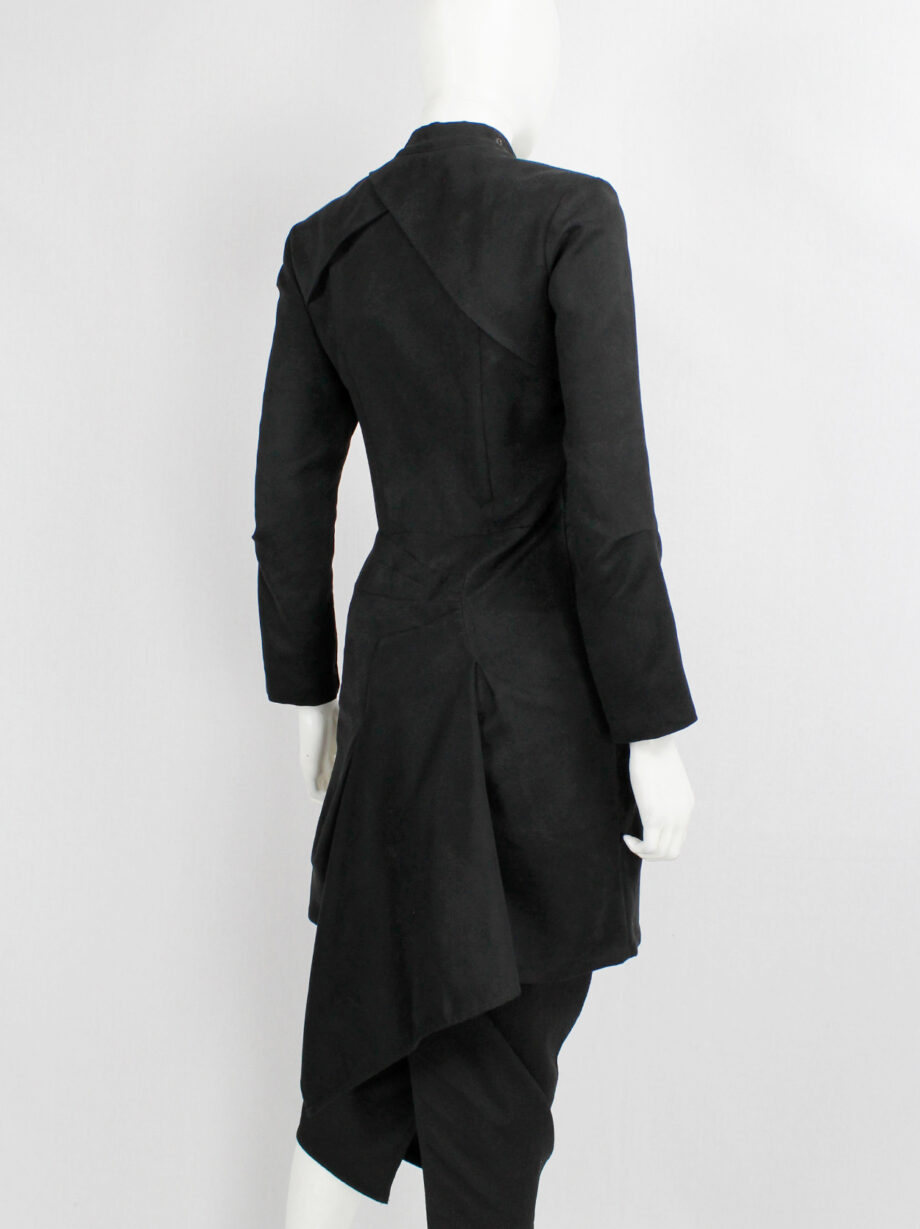 vintage af. Vandevorst black long military coat with silver cross buttons fall 2011 (22)